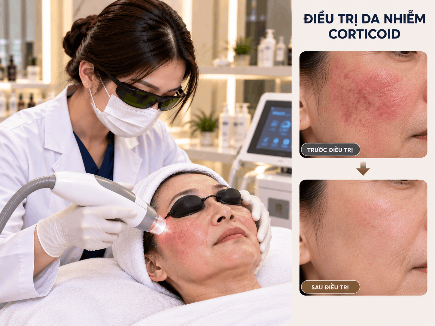 Điều trị da nhiễm Corticoid
